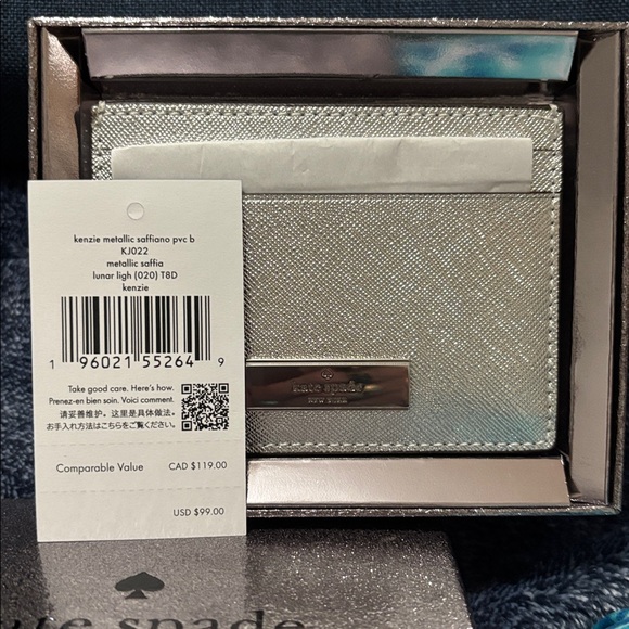 Kate Spade Metallic Silver Card Holder - Picture 2 of 7